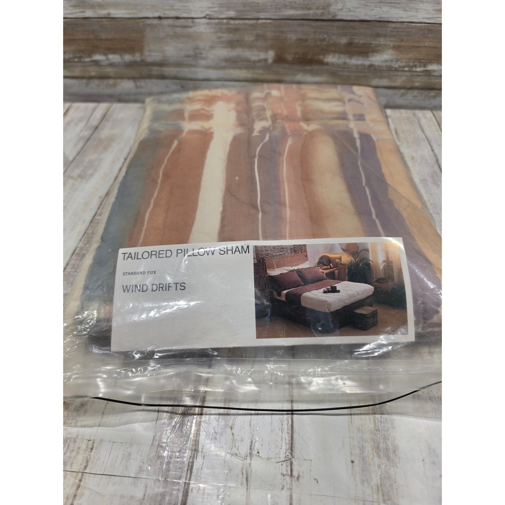 Martex Mary McFadden Wind Drifts Tailored Pillow‎ Sham Standard Vintage Earthy